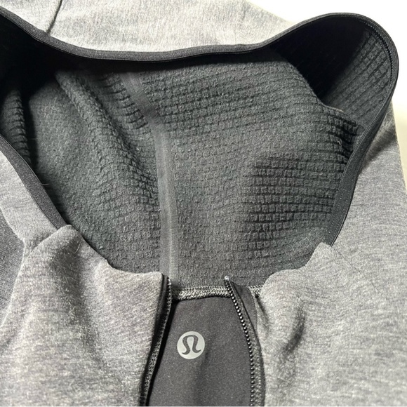Lululemon Gridliner Fleece Full Zip Hoodie in Heathered Black Gym Activewear L - Picture 5 of 10